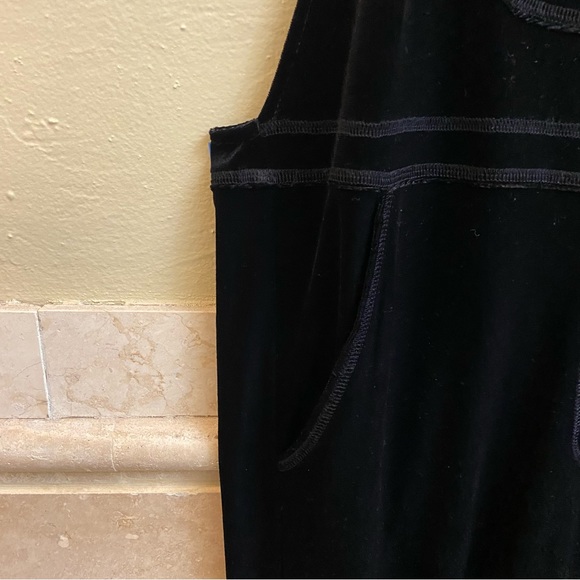 Vtg 90s Carol Anderson Velvet Jumper Dress Overalls Skirtalls Long Modest MP - Picture 3 of 8